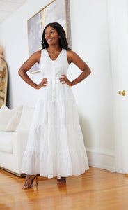 White Tiered Maxi Dress