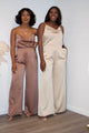 Emma's Silk Cami Pants Set In Champagne